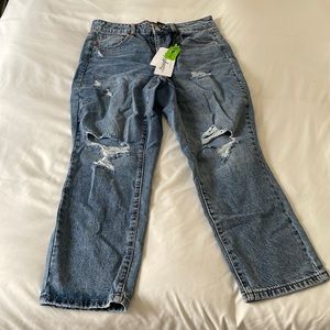 Ankle length straight leg jeans